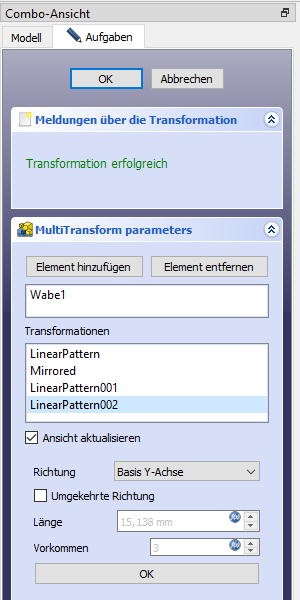 Parameter f&uuml;r Mehrfach-Transformationen
