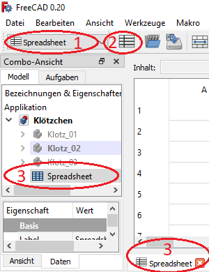 Screenshot Tabelle &ouml;ffnen