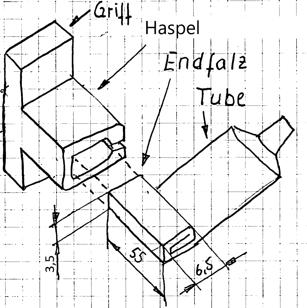 Entwurf f&uuml;r einen Tubenwickler