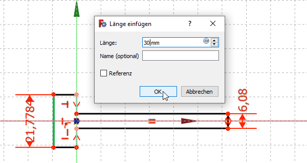 Skizze vertikale L&auml;nge