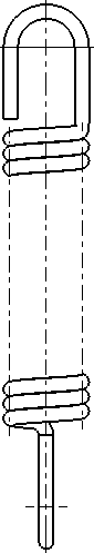Technische Zeichnung einer Zugfeder