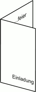 Skizze eines gefalteten Einladungsschreiben