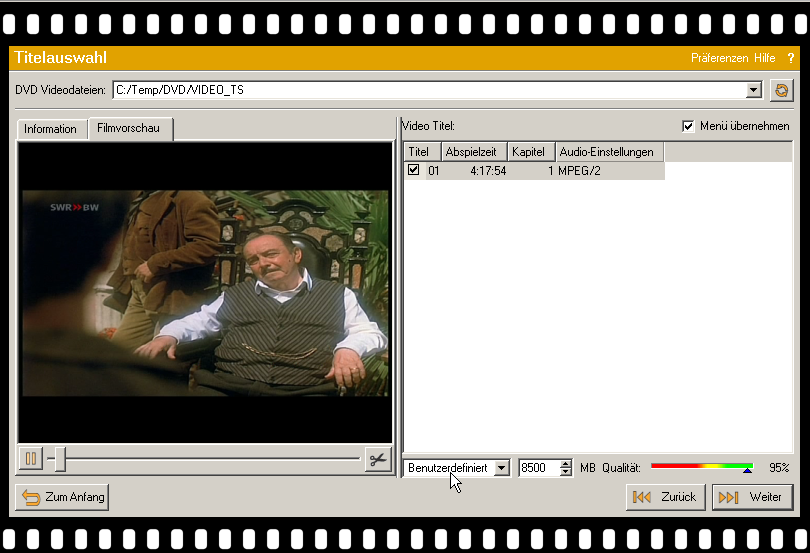 Screenshot des Programmes CloneDVD